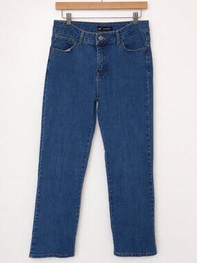 Lee Classic Fit Mid Rise Straight Leg Jeans Women's 8 Petite Medium Wash
